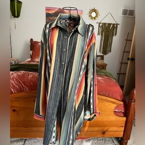 Serape shirt dress